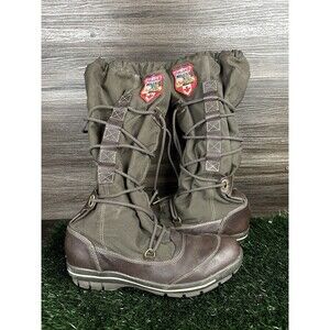 Pajar womens tall winter rain boots shoes brown drawstring patch size 10 Euro 41